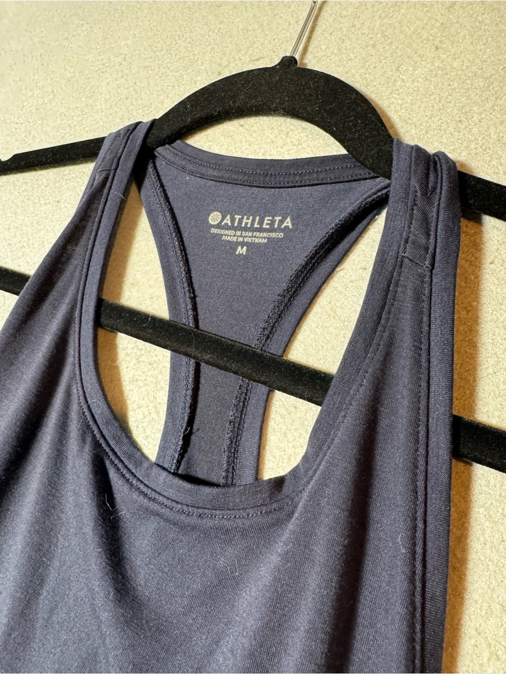 Athleta Navy Racerback Ruched Side Tank - Picture 2 of 4